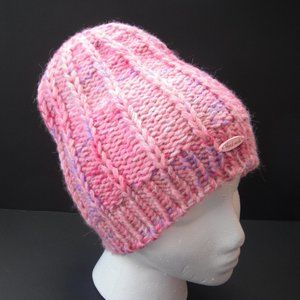 Hand Knitted Hat Toque Adult Size - S(M) Wool Pink - 015 Hand knit by me